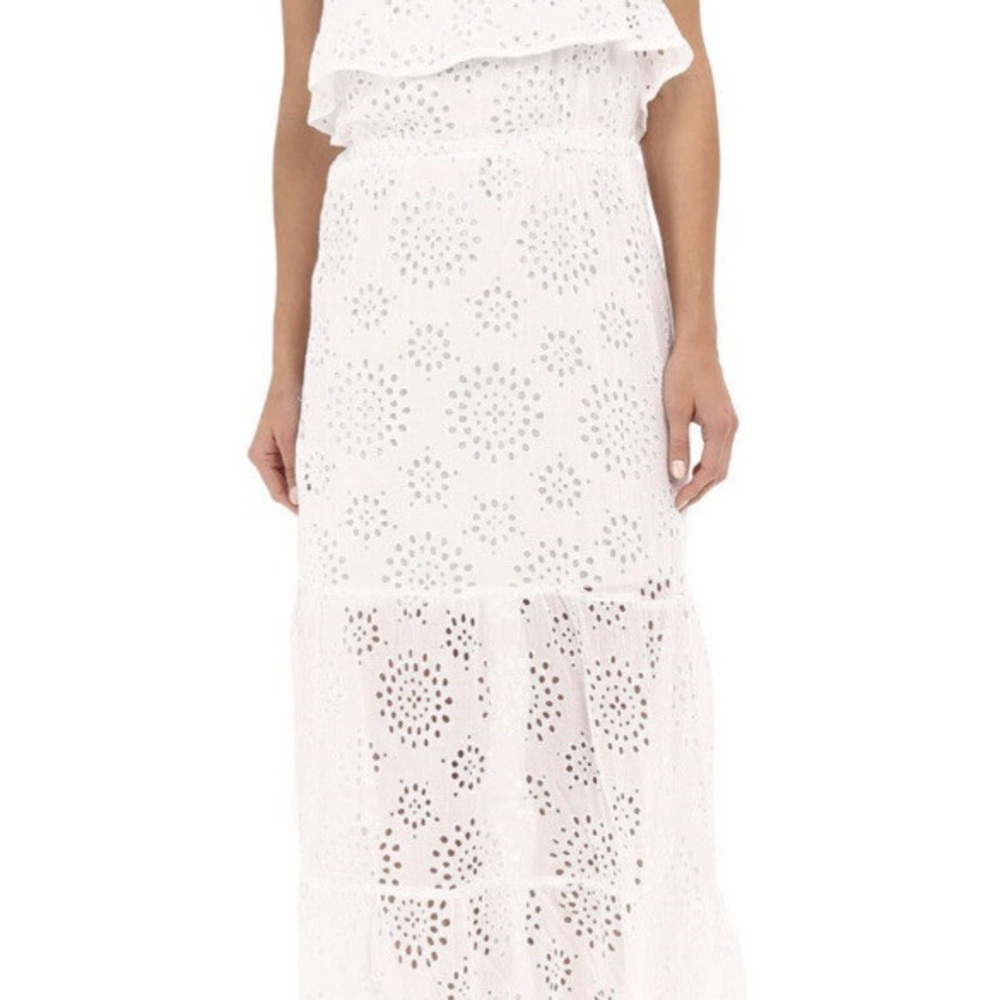 Michael Kors Sleeveless White Eyelet Maxi Skirt